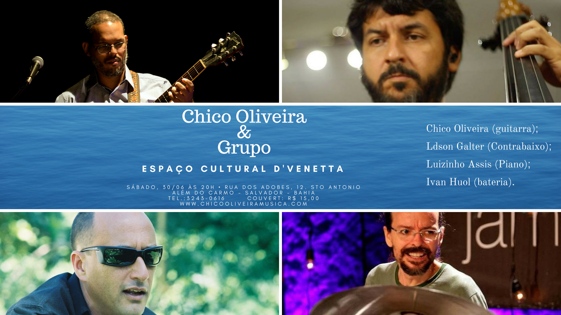Chico Oliveira grupo Espaço Cultural D'Venetta com Ldson Galter, Luizinho Assis e Ivan Huol.