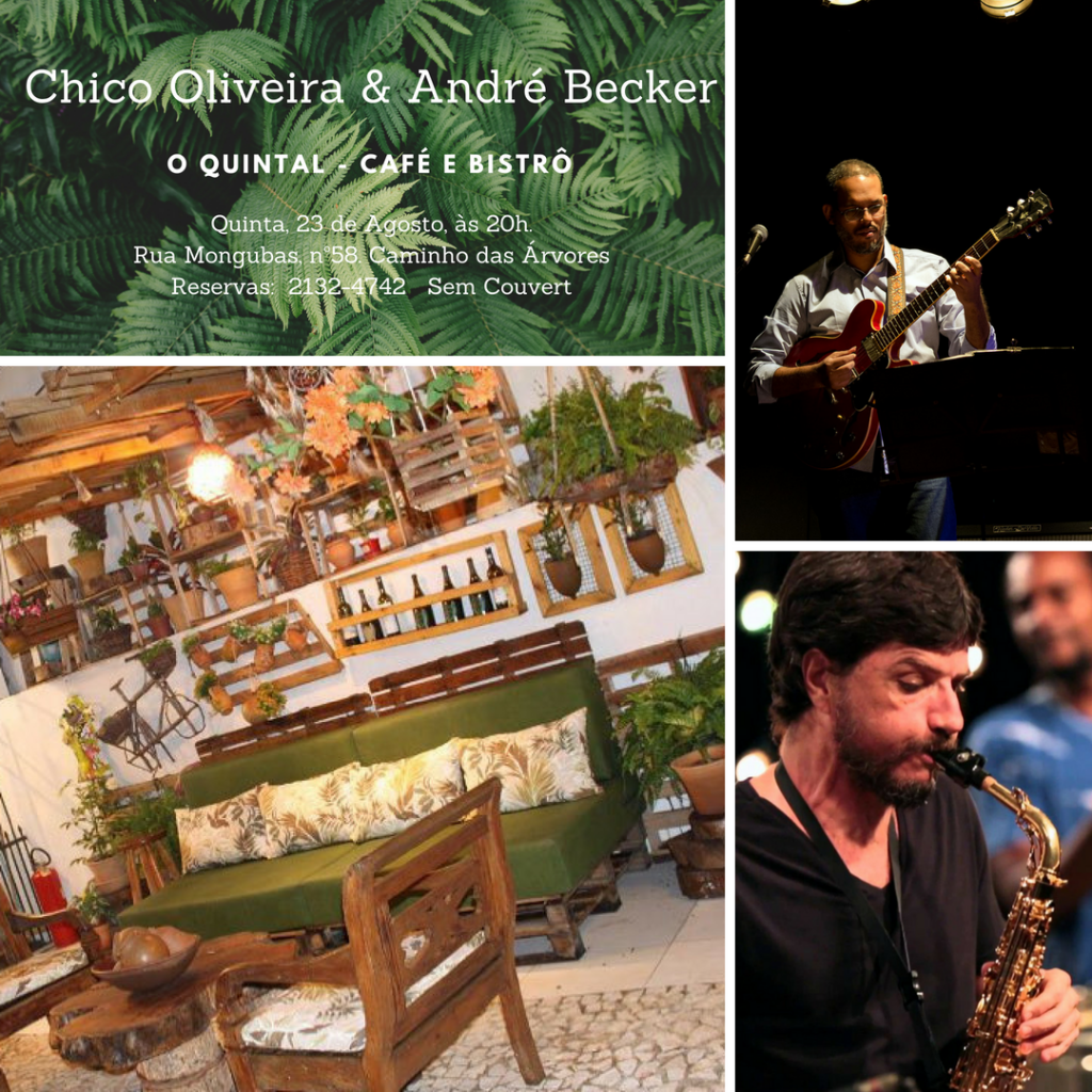 Chico Oliveira e André Becker no quintal café e bistrô